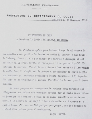 [Note de service de l'Ingénieur en chef]